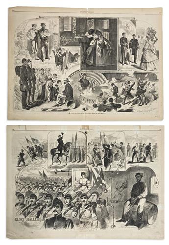 (WINSLOW HOMER.) Archive of approximately 300 nineteenth-century periodical leaves with illustrations after Winslow Homer.